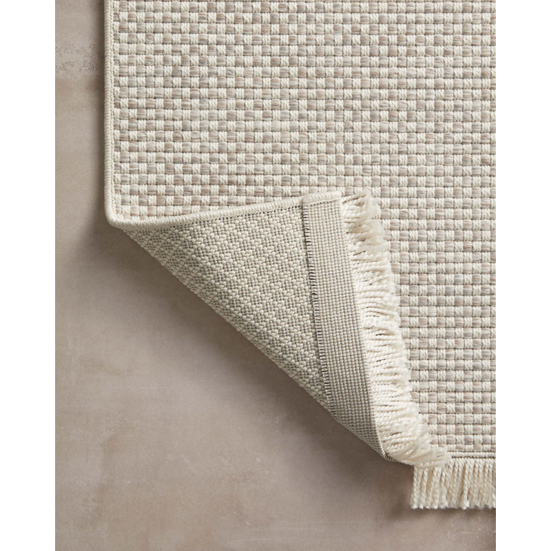 Ivory and Dove Geometric Hand-knotted Wool Area Rug 8'-10" x 12'-2"