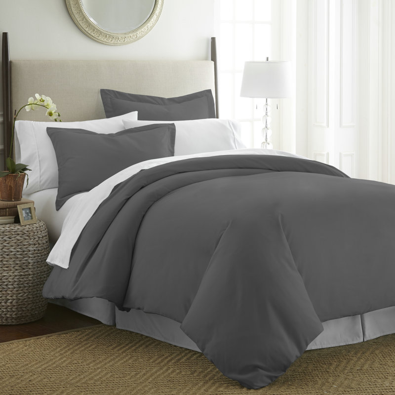 Simply Soft™ Ultra Soft Microfiber Duvet Cover Set, Gray, King Duvet Cover + 2 Shams