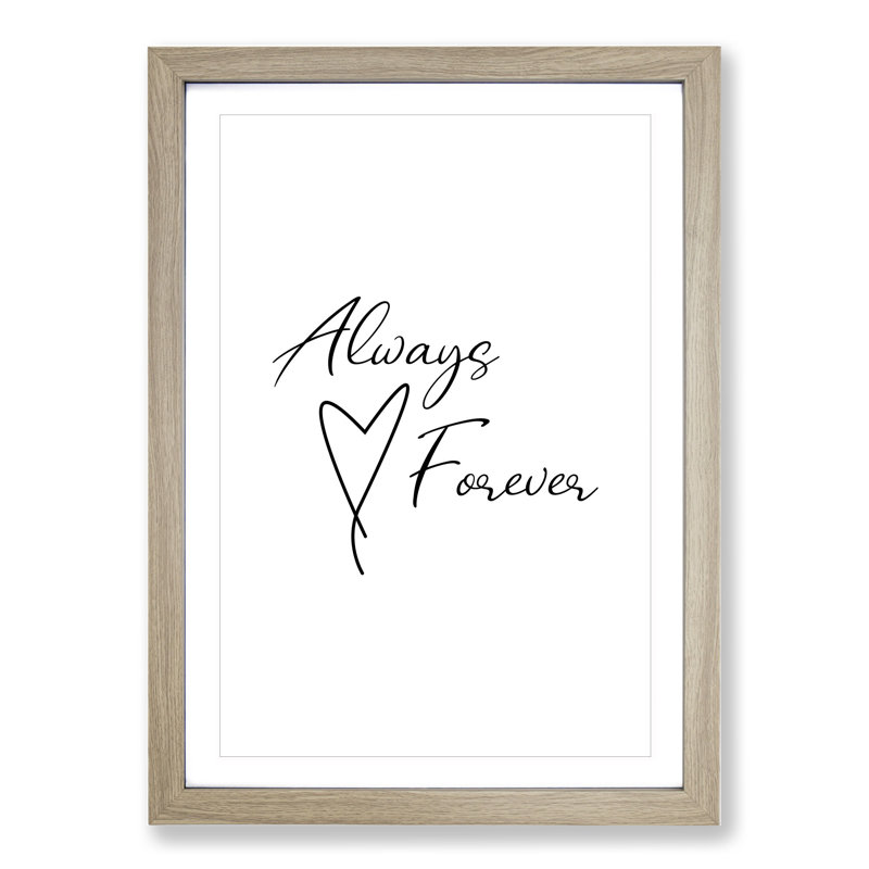 Always and Forever - Picture Frame Typography, 36cm H x 27cm W x 2cm D, Oak
