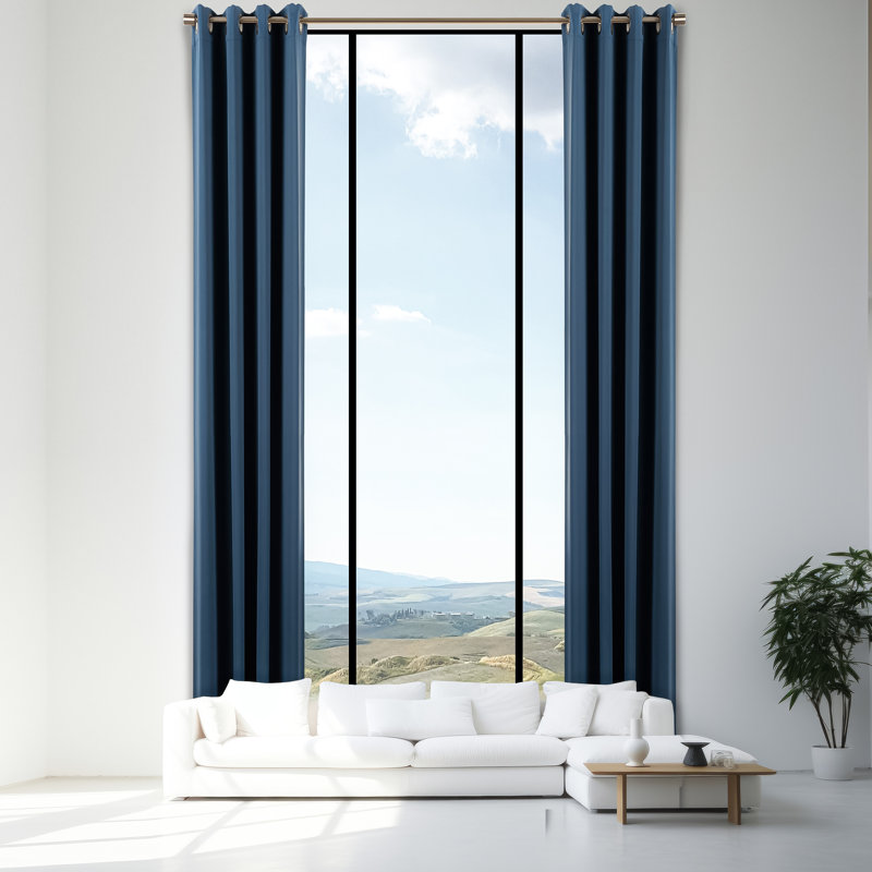 Anthuan Blackout Single Curtain Panel, 52" W x 240" L, Indigo