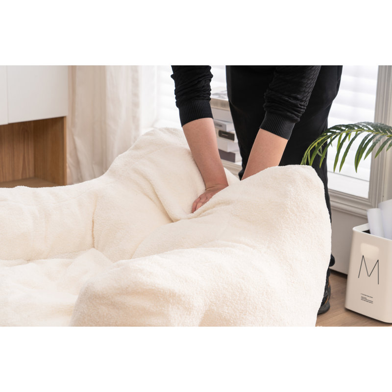 Modern Soft Chair In White - Adds Comfort To Living Area Fabric Enhances Indoor Ambiance, White Fabric