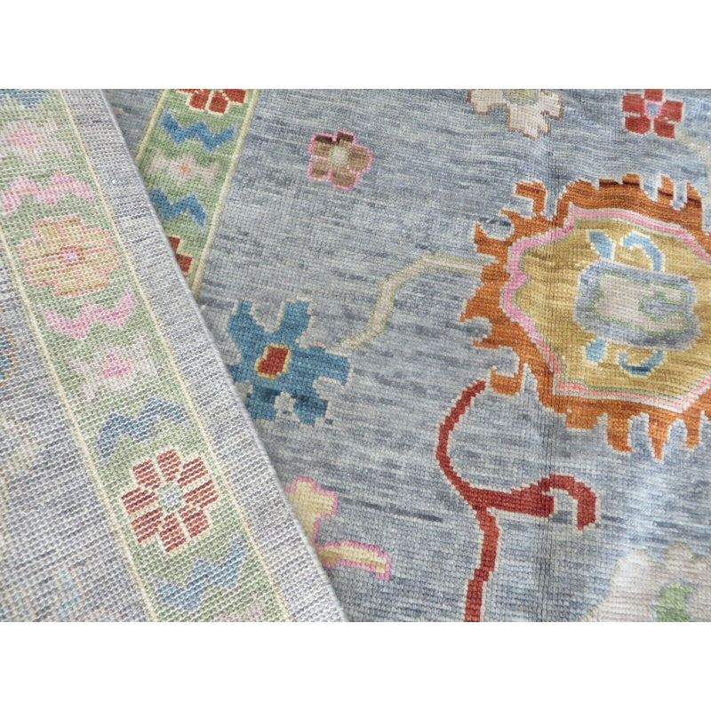 Tapis oriental gris Oushak coloré noué à la main 11 pi 10 po x 14 pi 10 po 131D21FAC6964B75B8EC9B24B8824AE3