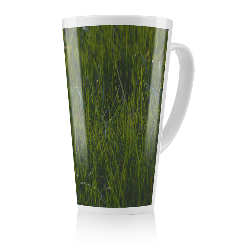 Fresh grass background, natural grass Designer Latte Mug