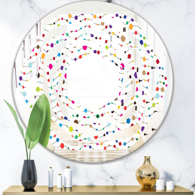 Miroir mural Whirl Waves of Polka Dots