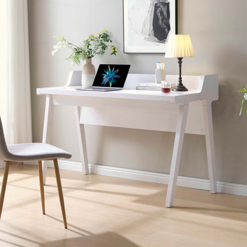Home Office Writing Desk Ground Outlet USB-A Ports Finished On The Back Wooden Leg Frame