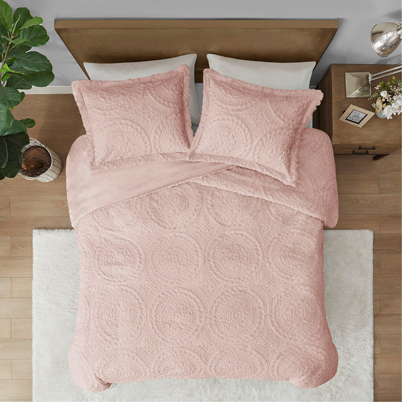 Mini ensemble d'édredon en fausse fourrure, Édredon simple + 2 taies décoratives