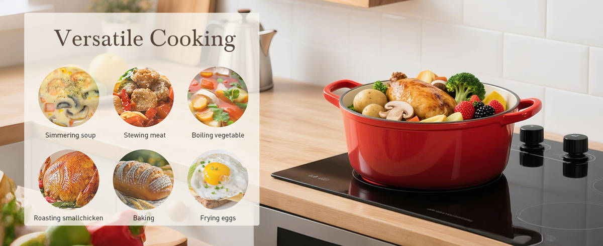 11 Pieces Cast Iron Enameled Cookware Set