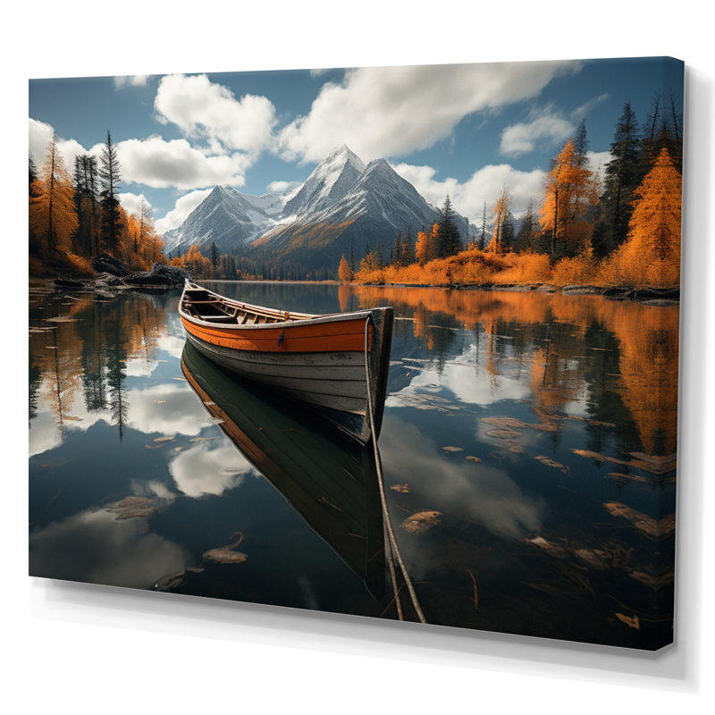 Canada Mountain Lake Reflections I sur impression sur toile, Toile tendue, H 16 po x l 32 po x P 1 po
