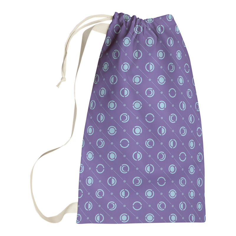 Skeffingt Fabric Laundry Bag with Handles, 29" H x 18" W x 1.5" D, Purple/Teal