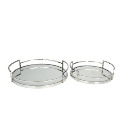 Stainless Steel 2 Piece Vanity Tray Set