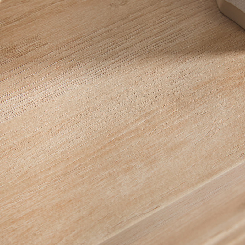 Modern Side Table with Drawers, Coastal Oak