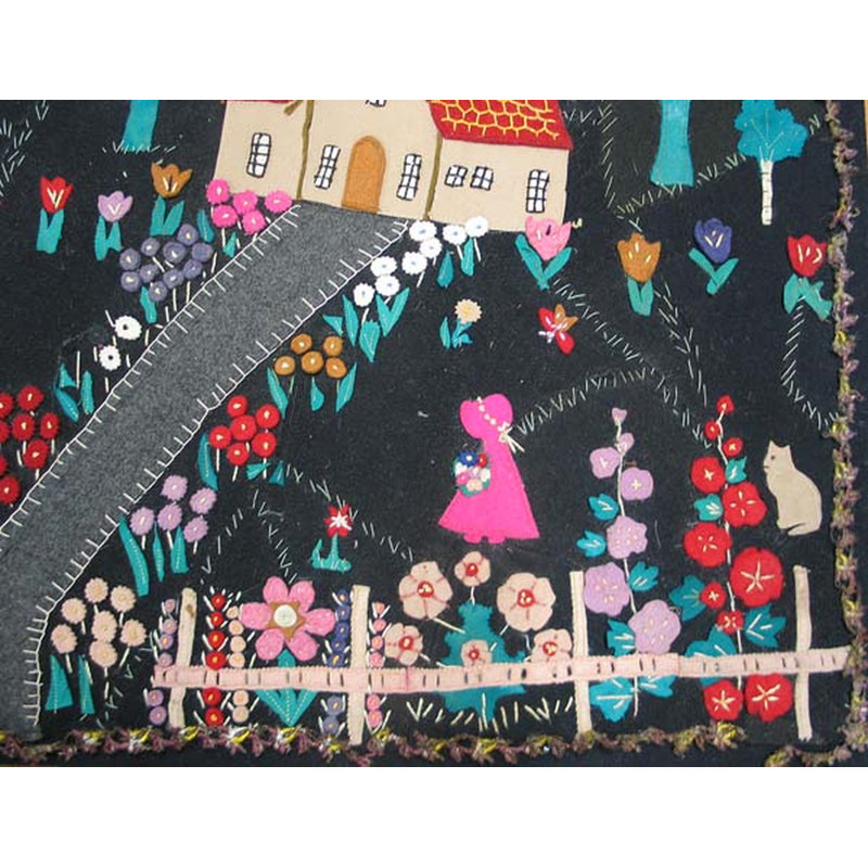 Antique Applique America Flat Weave Quilted Rug