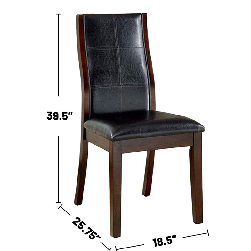 Chaises de salle à manger de couleur cerise brune, siège de 19,5 po de hauteur, chaises exquises option, cerise, largeur de 12,3 po, expérience d'assise confortable