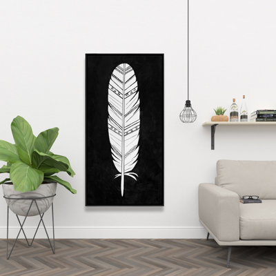 Plume amérindienne - Toile encadrée pour décoration de salon