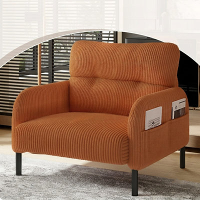 Upholstered Corduroy Accent Chair