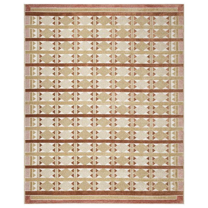 Maridee Rust Modern Indoor Rug, Rectangle 8' x 10'