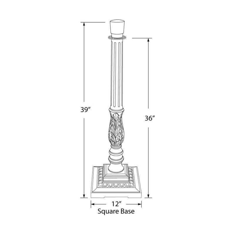 Produits architecturaux par Outwater L.L.C. Poteau H 39 x l 13,75