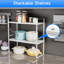 Organisateur de tablette d'armoire extensible, support de rangement de garde-manger empilable, organisateur de tablette de placard réglable, capacité de 80 lb très résistante, blanc
