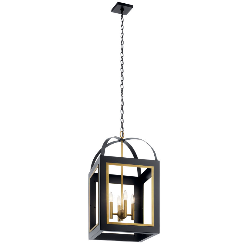 Charif 4 - Light Unique/Statement Pendant, Black/Natural Brass