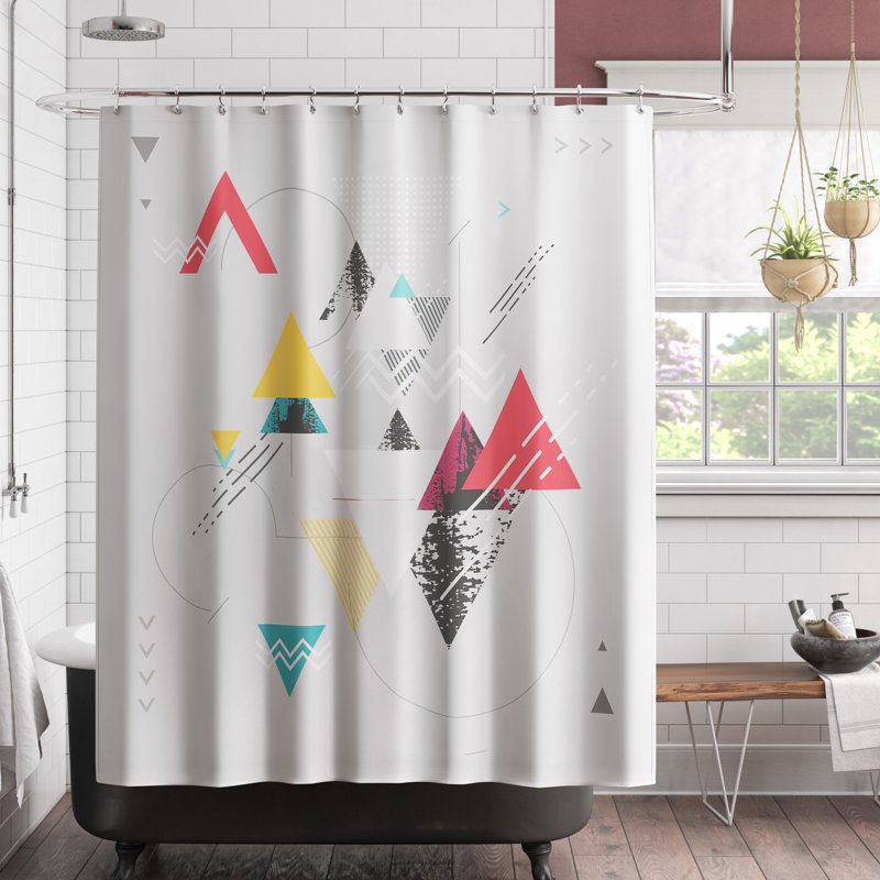 Rideau de douche simple à motif géométrique Jesper, l 69 po x L 75 po