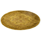 Overdyed Hand-Knotted Wool Modern-Contemporary Gold Area Rug 6' 1" x 6' 1"