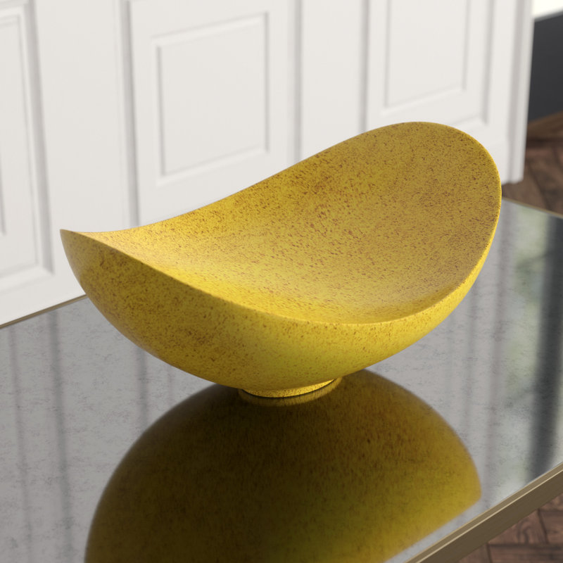 Swoop Ceramic Decorative Bowl, Citron