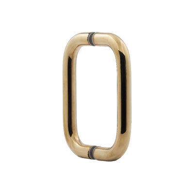  6" Standard Tubular Back to Back Handles w/Washers Polished Chrome w/ Brass Accents