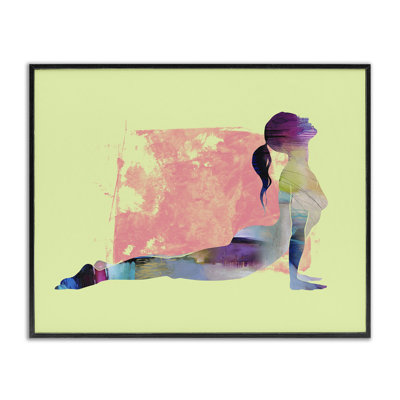 Yoga Pose on Yellow Giclee Art by Tim Parker