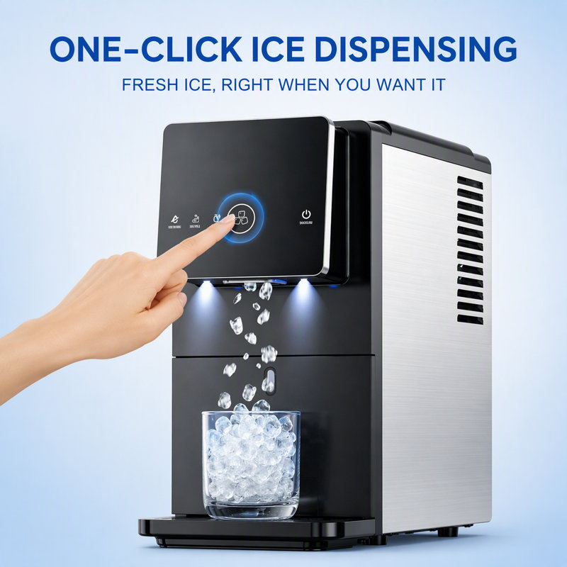 33 Lbs/24H Countertop Nugget Ice Maker,  Self-Cleaning Pellet Ice Machine, 1.8L Water Tank, Black