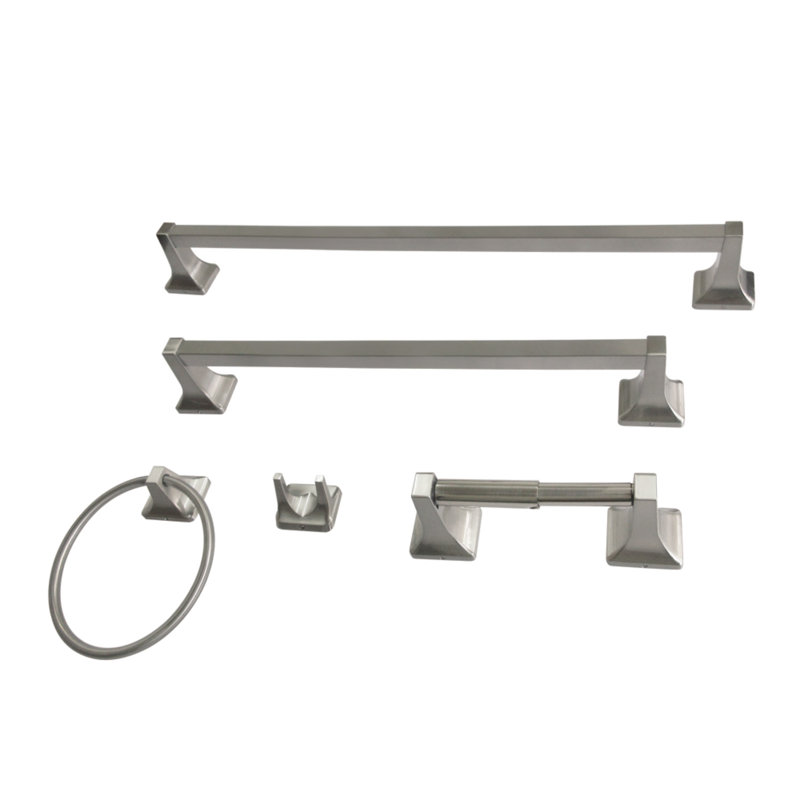 Kingston Brass Milton 5-Piece Bathroom Hardware Set, Brushed Nickel