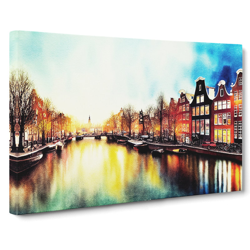 Amsterdam CanalVol.2 - Wrapped Canvas Print, 35cm H x 50cm W x 3cm D