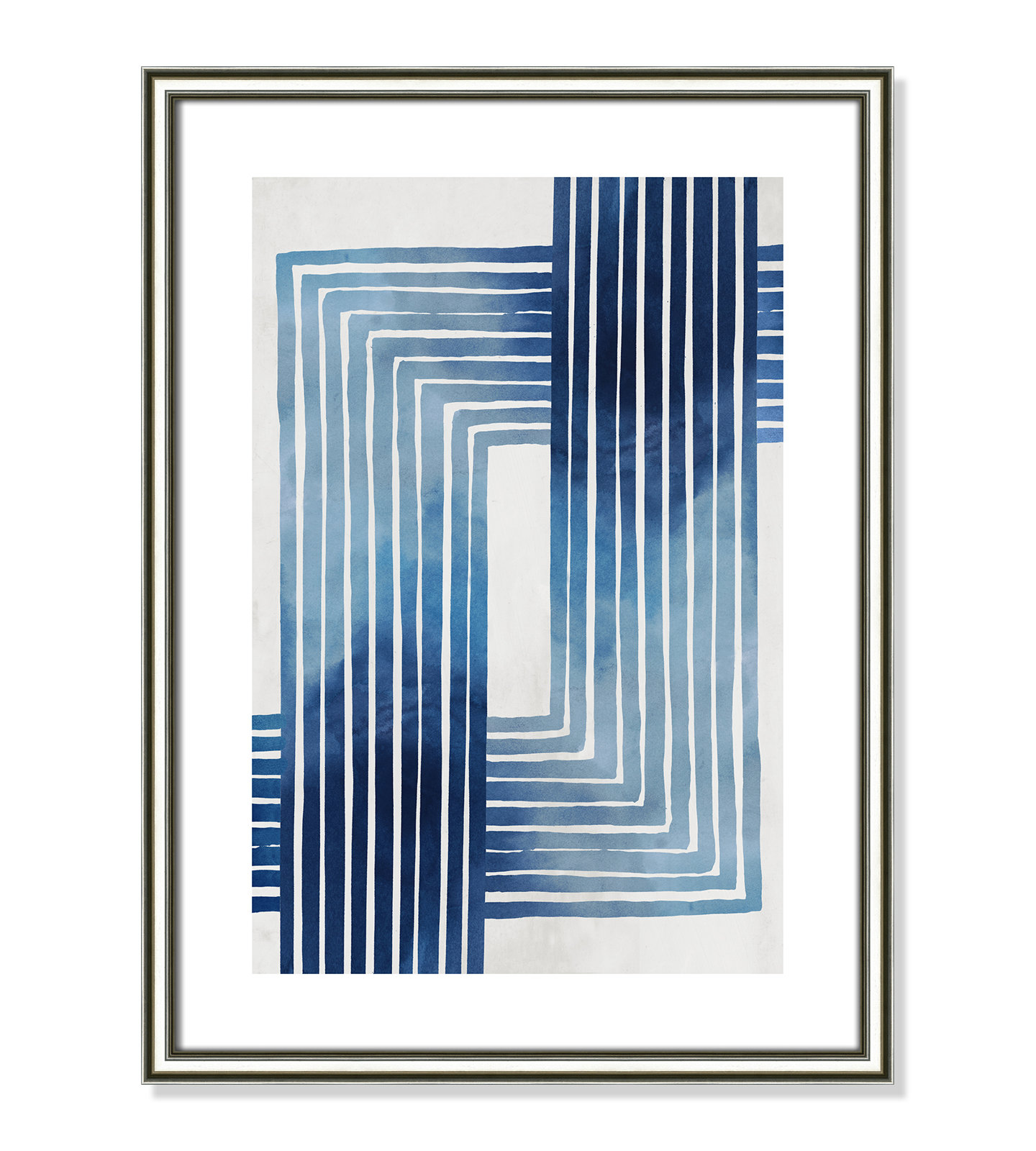 Lanny "In Unison" Painting by Eva Watts, Silver Framed Paper, 23" H x 17" W x 0.88" D