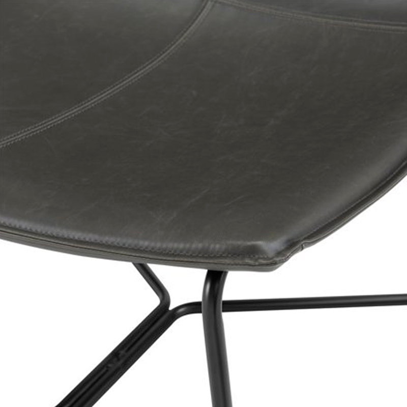 Keertana Faux Leather Accent Chair, Black Faux Leather