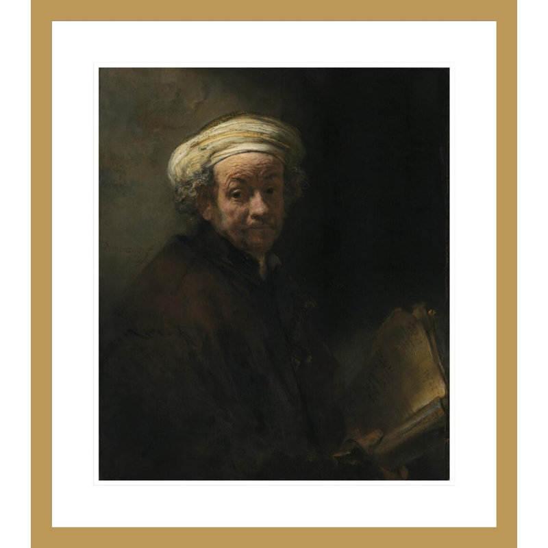 Autoportrait de l'apôtre Paul par Rembrandt van Rijn - Estampe numérique encadrée, H 26,49 po x l 23,5 po