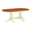 Ensemble de cuisine 9 pièces comprenant une table ovale avec rallonge papillon et 8 chaises, 107 x 198 cm, couleur crème et cerisier.-132803131-132803128