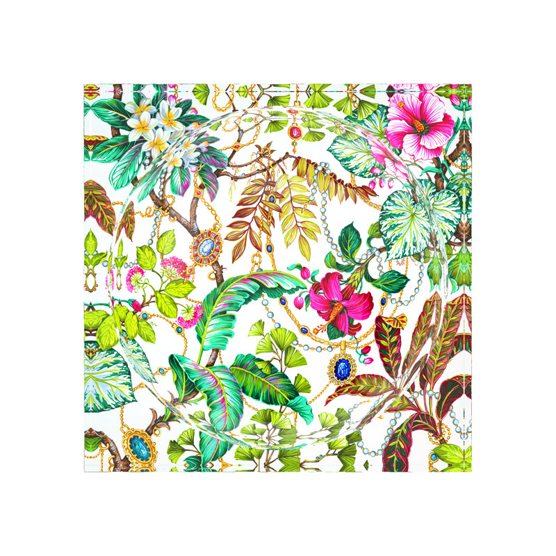 Bonbonnière en acrylique Plumeria, 6"W x 6"D x 2"H, Naturel
