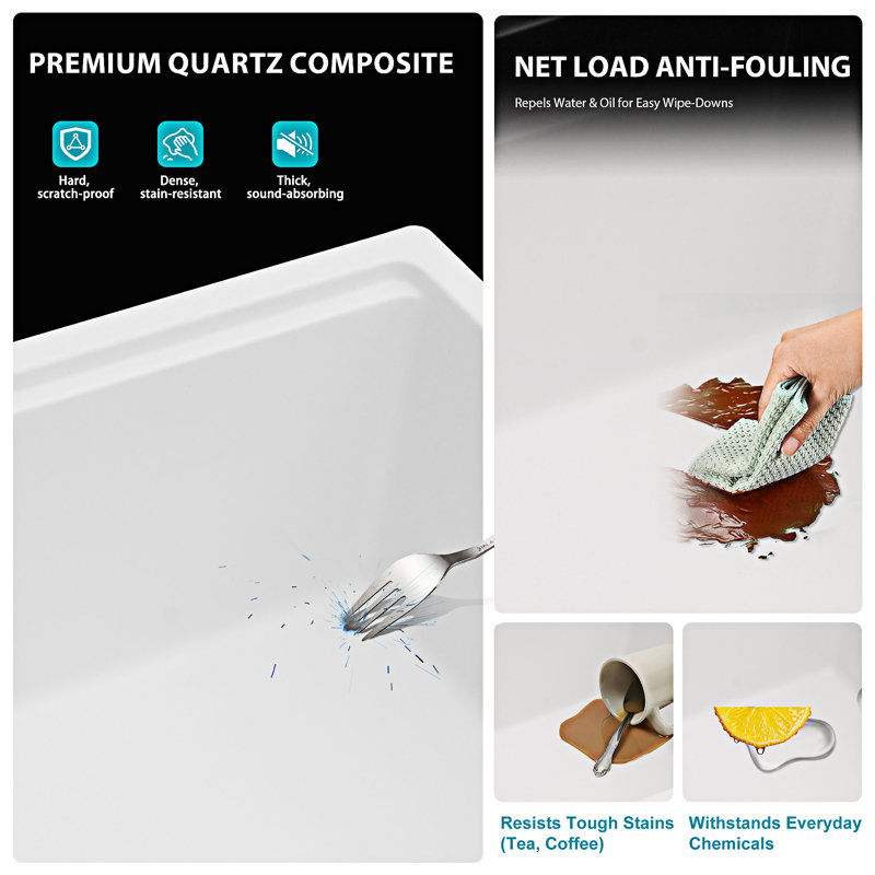 Granite Composite Workstation Undermount Kitchen Sink Double Bowl