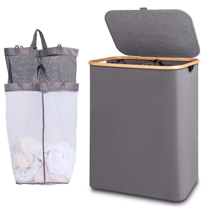 Bhargava Laundry Hamper with Handles, Grey