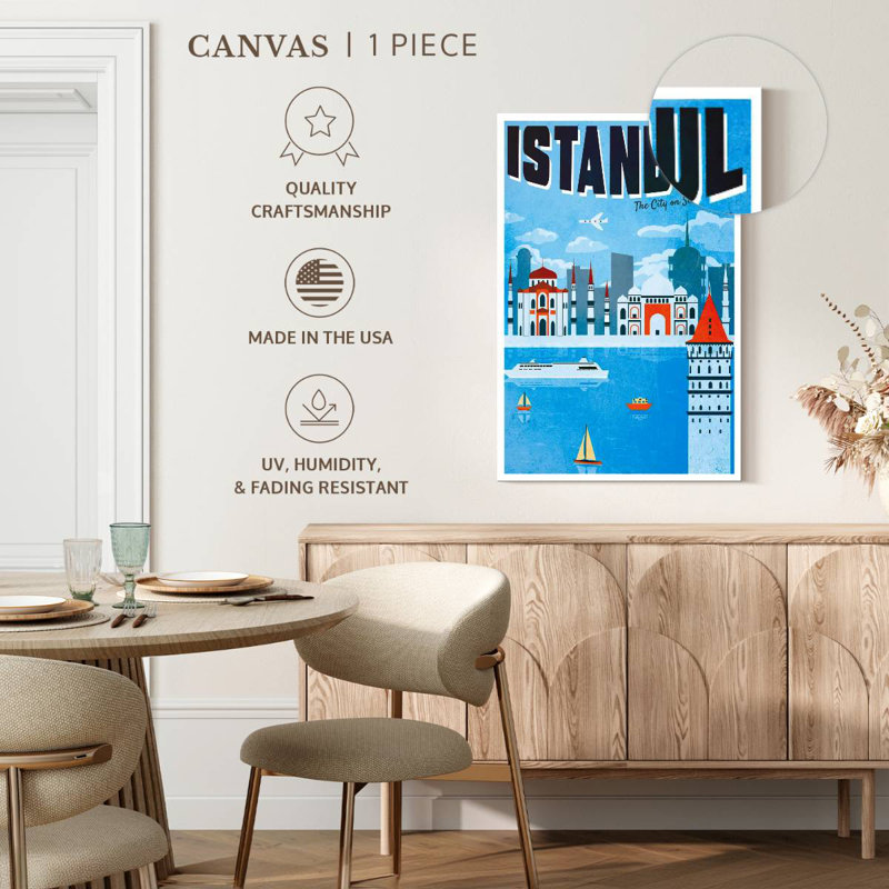 Affiche touristique d'Istambul, rétro, H 36 po x l 24 po