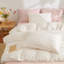 Linge de lit double en mousseline de coton à motif floral rose-115382631
