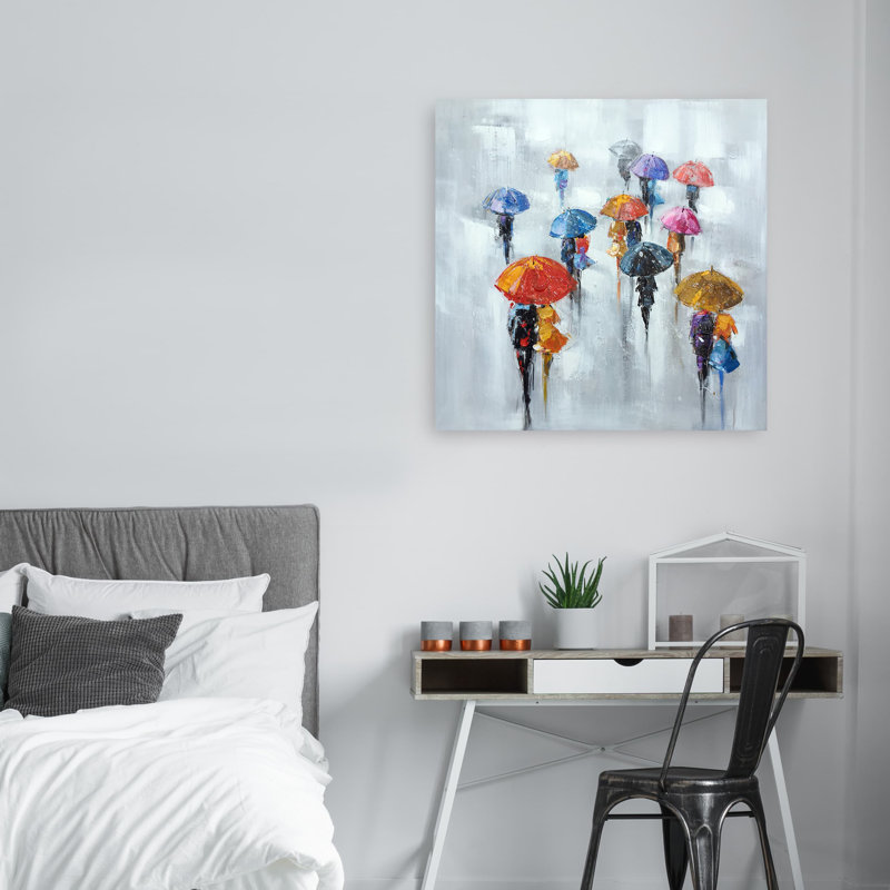 «Rainy Days in the City II», peinture sur toile tendue