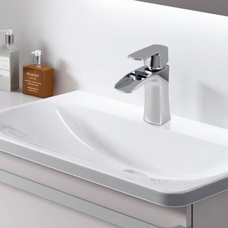 Single Handle Waterfall Faucet For Bathroom Sink, Rv And Bar - Corrosion , Lavatory Restroom Solid Brass, Finish, Safe To Drink From