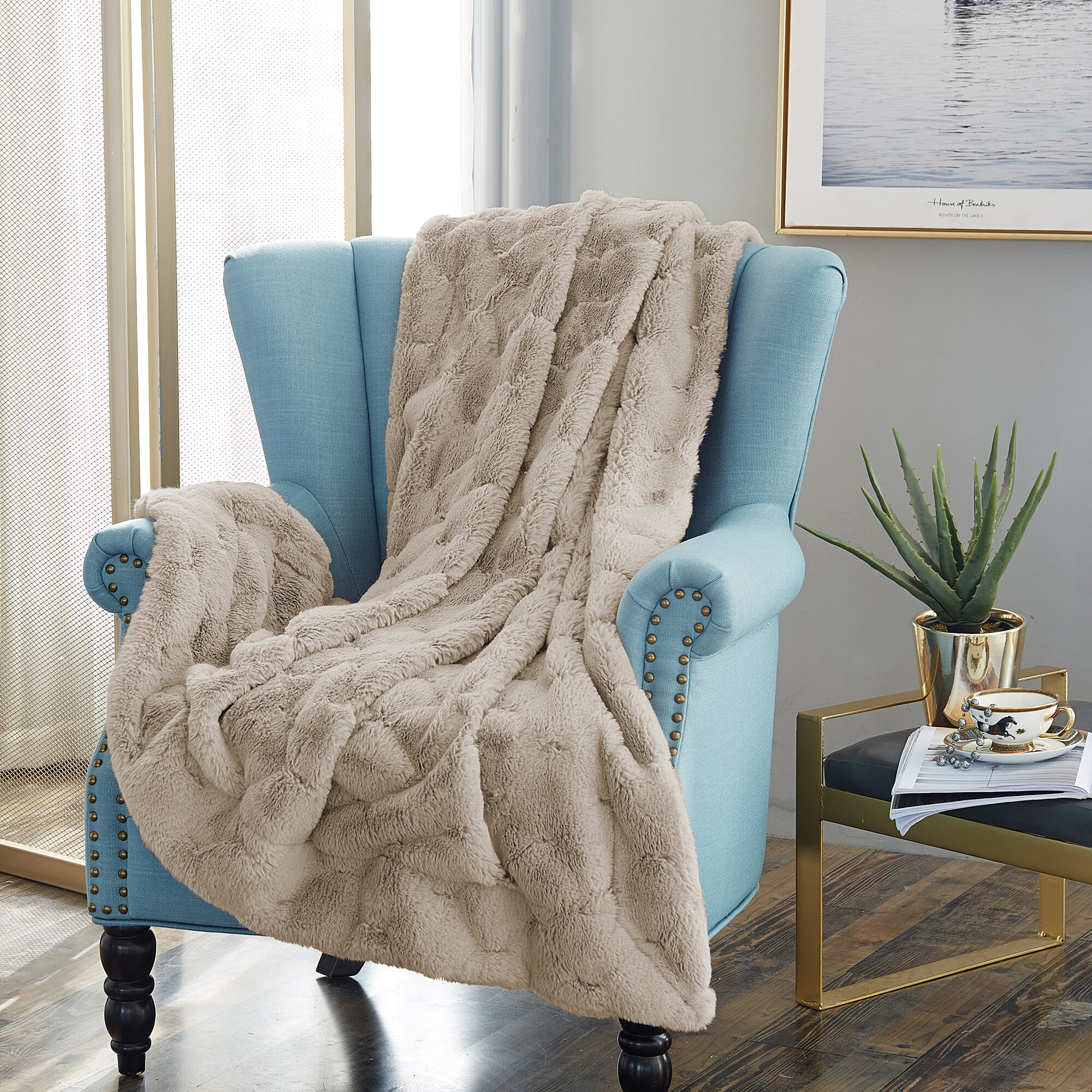 Home Soft Things Rabbit Faux Fur Throw Blanket & Reviews | Wayfair