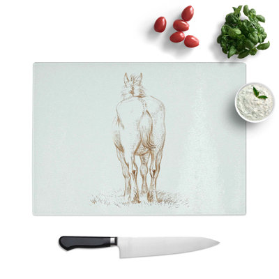 Tempered Glass Rear of a Horse by Jean Bernard Chopping Board
