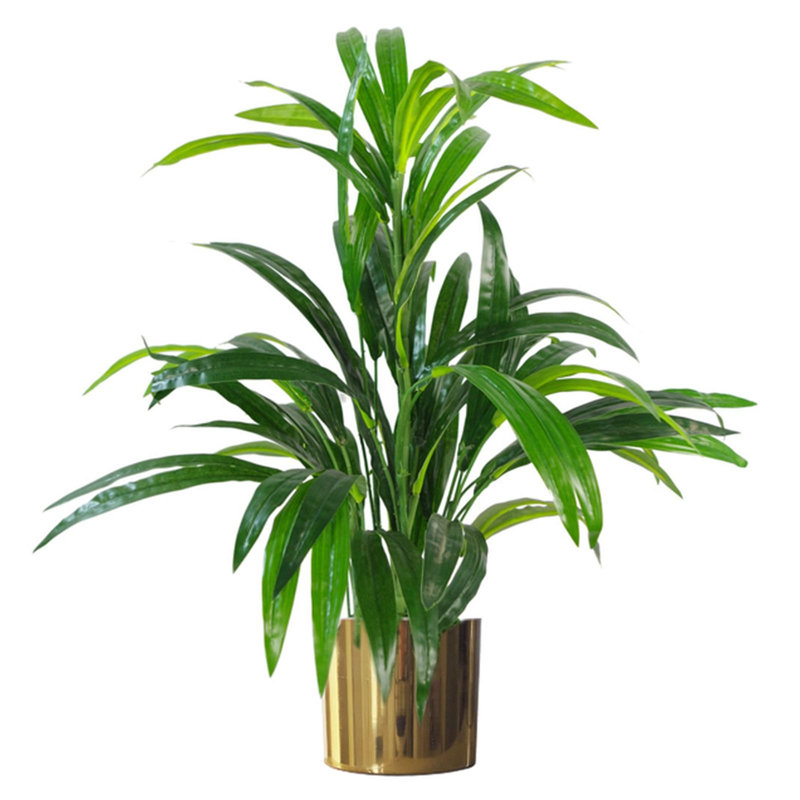 65cm Faux Bamboo Tree in Metal Planter, Gold