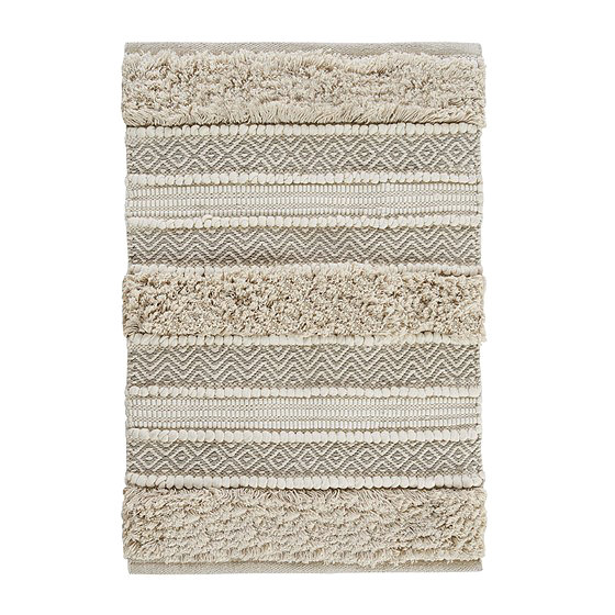 Woven Texture Stripe Bath Rug Natural 22X58"
