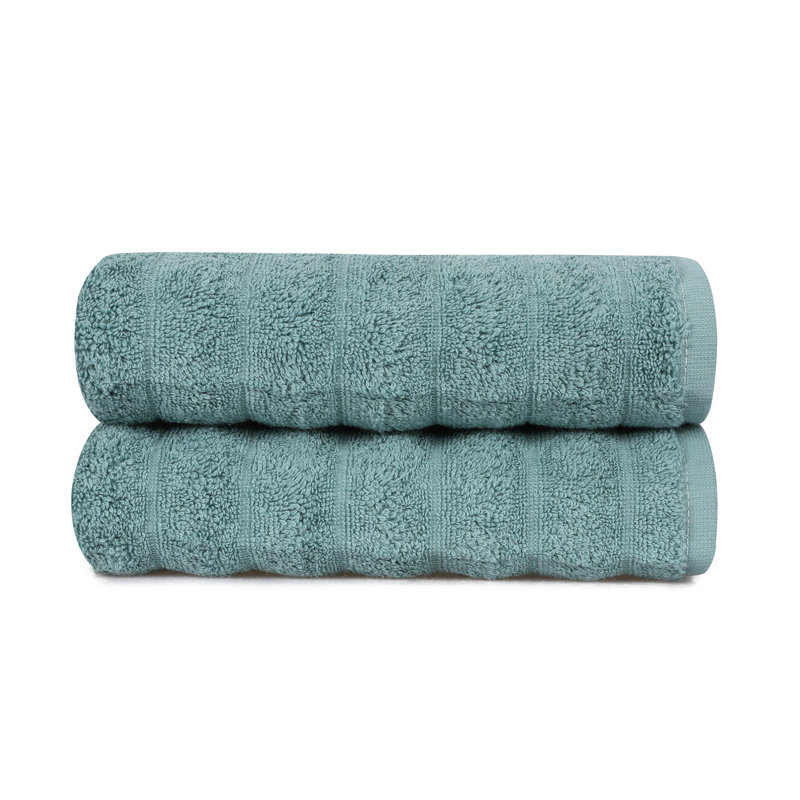 Ensemble de 2 essuie-mains 2 pièces 100% coton, Bleu pétrole