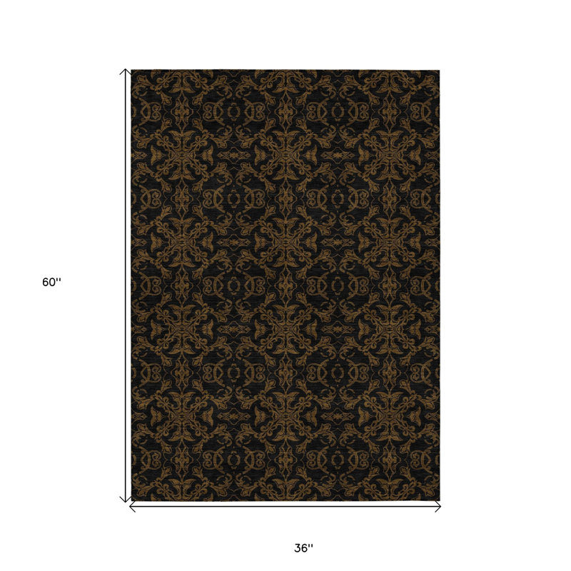 Tapis intérieur lavable extérieur 3 pi x 5 pi Medallion