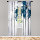 Microfiber Floral Semi-Sheer Rod Pocket Curtain Panels
