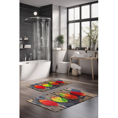 Eakly Luxury Bathmat Set (2 Pieces), 100% Polyester, 16.0 x 23.6 inches & 23.6 x 39.4 inches | Non-Slip Antibacterial Design, 0.3 in Pile Height | Machine Washable, Durable & Easy to Clean | Ideal for Bathroom Décor